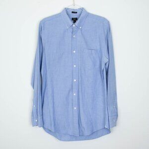 J. Crew Mens Ludlow Button Down Shirt Size M Blue Long Sleeve Business Office
